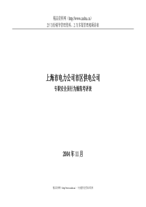 上海市电力公司市区供电公司专职安全员行为规范考评表