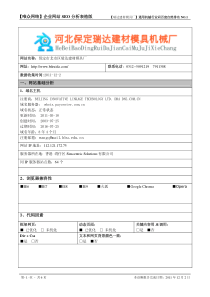 大师级经典网站seo优化诊断报告-表格数据(模具行业)