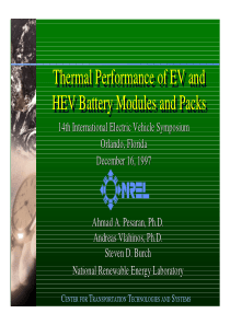 Thermal Performance of EV and HEV Battery Modules 