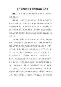 关于吴忠市慈善兴业助残扶贫的调研与思考