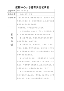 张铺中心小学德育活动记录表