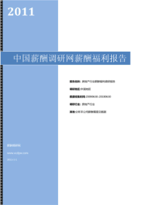 房地产行业薪酬福利调研报告