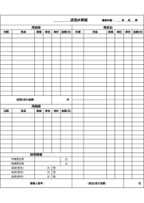 店面周收支登记表