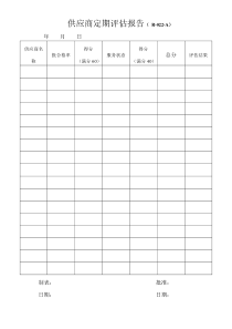 合作供应商定期评估报告