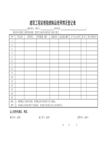 建筑工程装修阻燃制品使用情况登记表