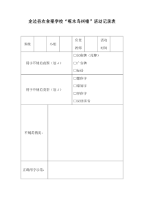 定边县衣食梁学校啄木鸟纠错活动记录表