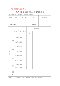 语文课堂观课量表