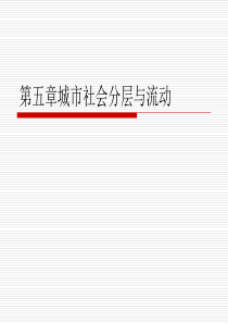 城市规划师考试(城市经济学)第六章 城市社会分层与流动