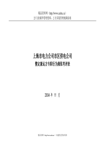 上海市电力公司市区供电公司整定兼运方专职行为规范考评表