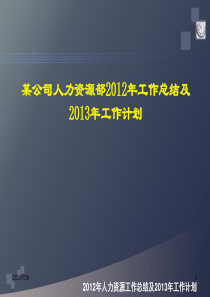 2012年XXX公司HR工作总结及计划