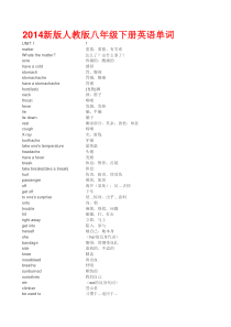 2014新版人教版八年级下册英语单词表