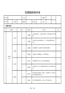 项目管理检查考核评分表