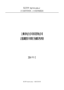 上海市电力公司市区供电公司正值调度员专职行为规范考评表