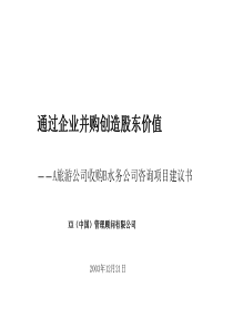 XX管理顧問—XX旅遊公司收購專案建譎書（PPT 18页）