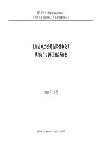 上海市电力公司市区供电公司线路运行专职行为规范考评表