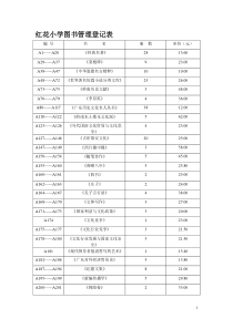 红花小学图书管理登记表