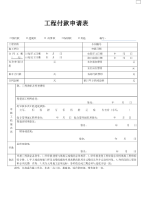 工程款申请表