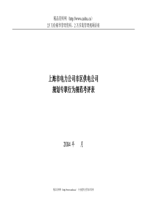 上海市电力公司市区供电公司规划专职行为规范考评表