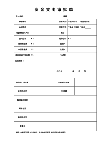 资金支出审批单模板