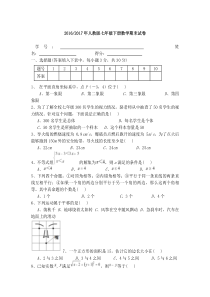 2017年人教版七年级下册数学期末试卷及答案