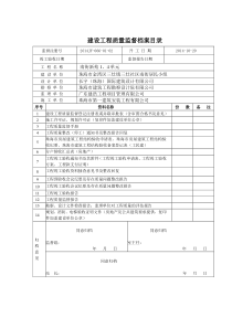 建设工程质量监督档案目录(2016年版)