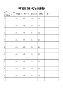 足球专项测试表