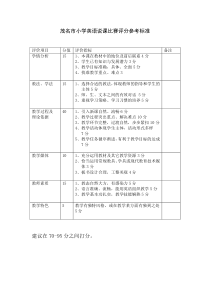 小学英语说课比赛评分参考标准