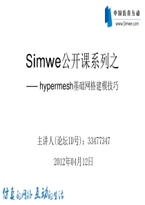 HyperMesh基础网格划分技巧-simwe公开课