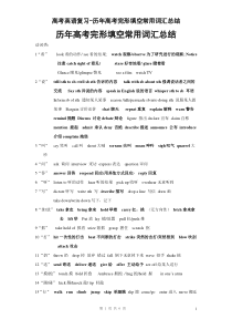 高考必背历年高考完形填空常用词汇总结