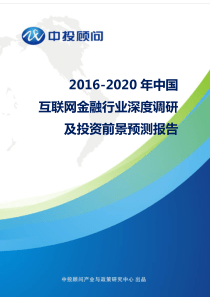 金融行业深度调研及投资前景预测报告