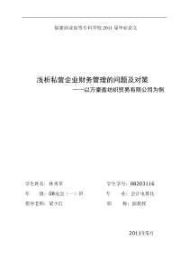 【会计电算化】浅析私营企业财务管理的问题及对策