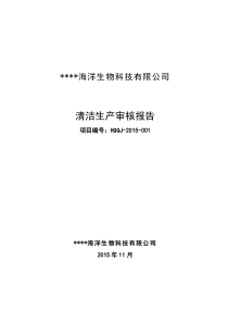 鱼粉行业清洁生产审核报告