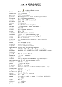 雅思阅读分类词汇(场景)解析