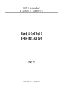 上海市电力公司市区供电公司继电保护专职行为规范考评表