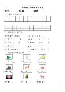 部编统编版小学一年级上册汉语拼音练习卷(共8套)