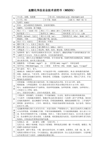 盐酸化学品安全技术说明书(MSDS)