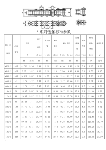 标准型号链条参数