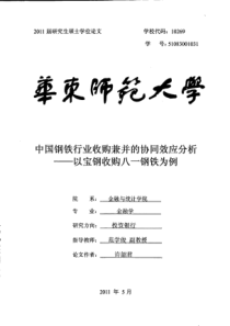 中国钢铁行业收购兼并的协同效应分析——以宝钢收购八