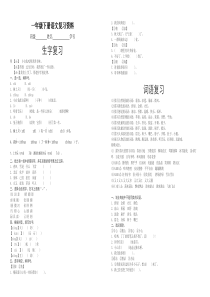 部编人教版一年级语文下册复习资料