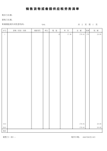 应税劳务清单清单模板