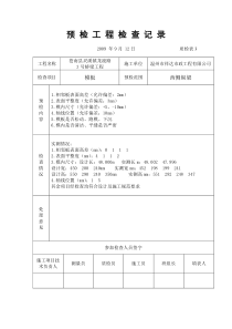 (模板)预检工程检查记录