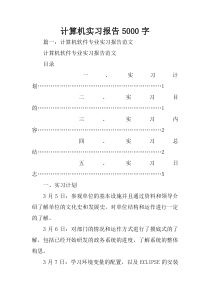 计算机实习报告5000字