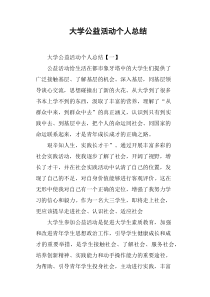 大学公益活动个人总结