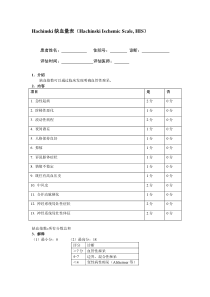 Hachinski缺血指数量表