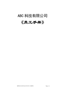 ABC科技有限公司(互联网开发)管理规章制度