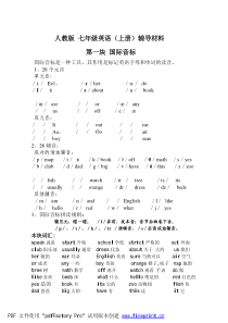 人教版_七年级英语必备上册知识点复习[1]