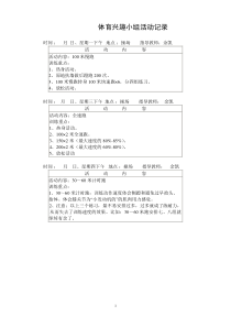 小学田径兴趣小组活动记录