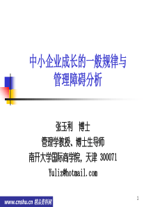 中小企业成长一般规律与管理障碍分析