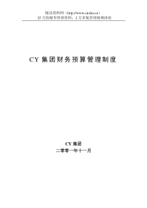 CY集团财务预算管理制度(doc77页)