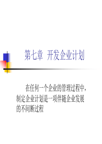 中小企业管理第七章  开发企业计划